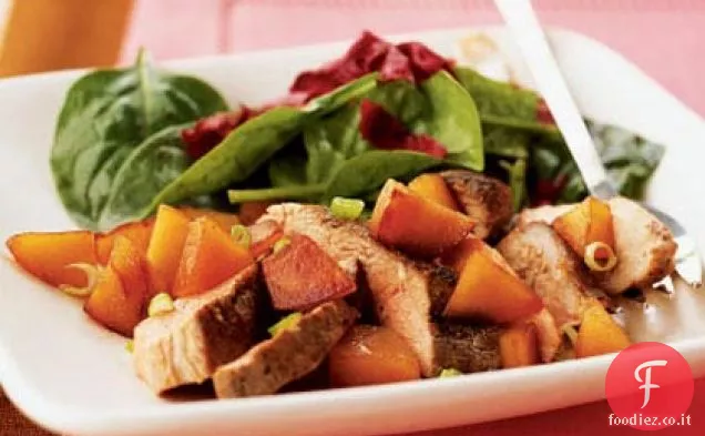 Petti d'anatra a cinque spezie con mela cotogna caramellata