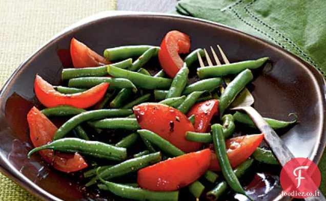 Insalata di fagioli verdi e pomodori