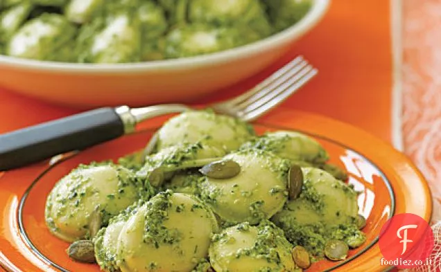 Ravioli di Zucca con Pesto di Semi di Zucca