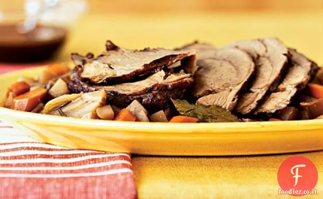 Brasato arrosto con ortaggi a radice