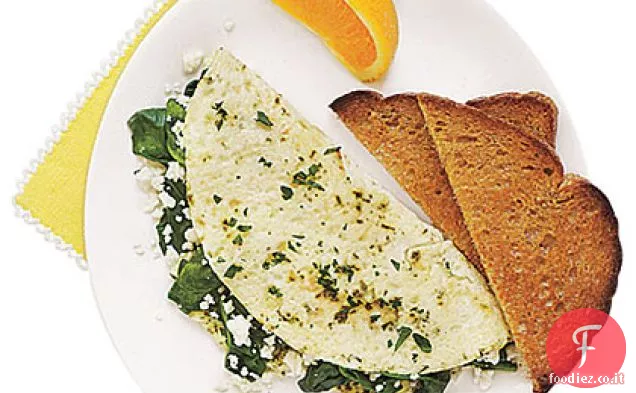 Frittata all'uovo con Spinaci, Feta ed erbe aromatiche