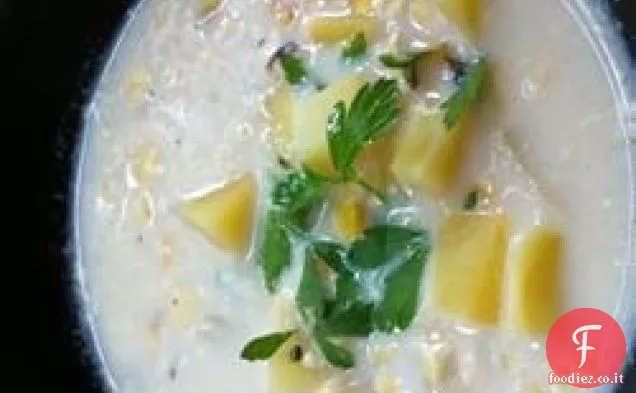 zuppa di mais arrosto con patate
