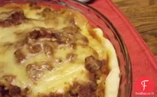 Tre torta di spaghetti al formaggio