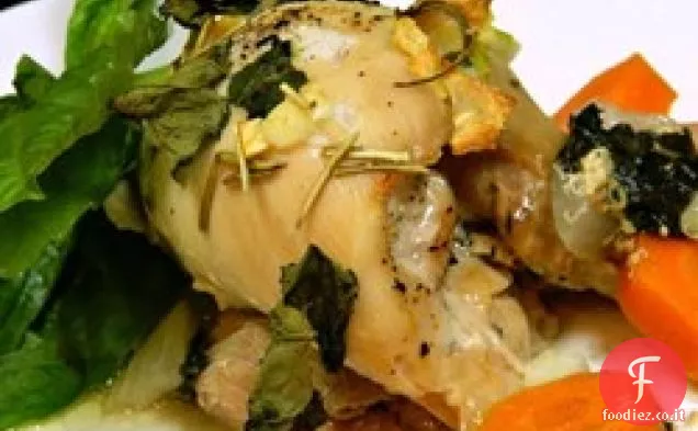 Aglio e basilico Cosce di pollo al forno