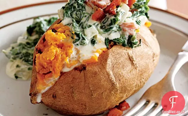 Patate dolci al forno con crema di spinaci Topping