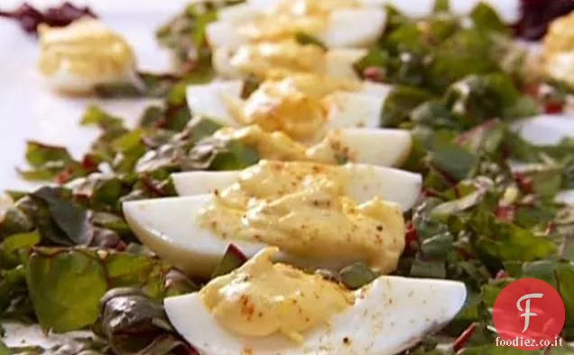 Aglio saltato e scalogno Uova alla diavola