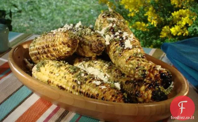 Granturco alla griglia con pesto di Coriandolo