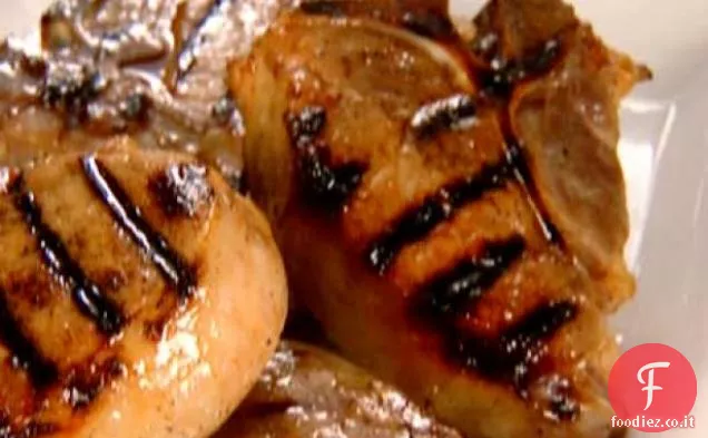 Braciole di maiale alla griglia con glassa arancione