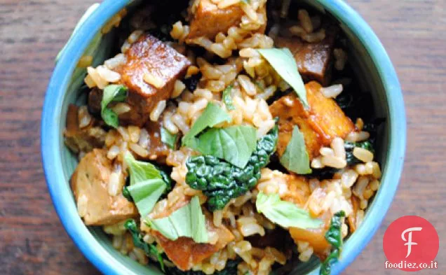 Ciotola di riso Tofu con verdure italiane