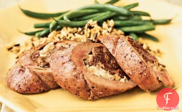 Filetto di maiale ripieno di fichi e formaggi erborinati