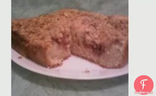 Coffeecake ripieno di crema di formaggio con conserve di frutta e Crumble Topping