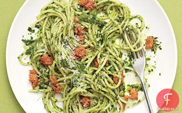 Spaghetti al Pesto di Prezzemolo e Salsiccia