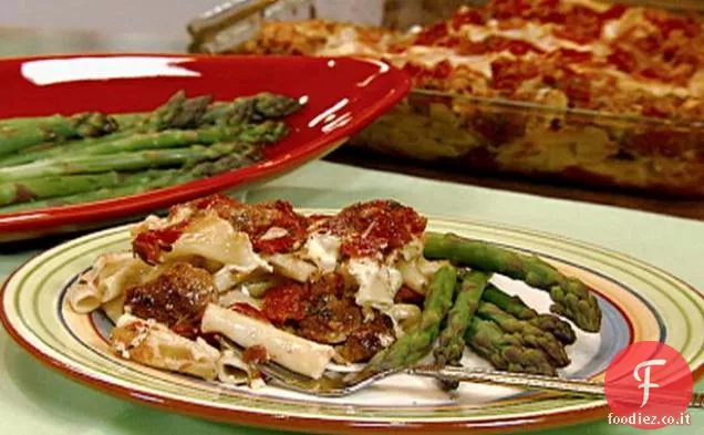 Ziti al forno con salsiccia di tacchino dolce