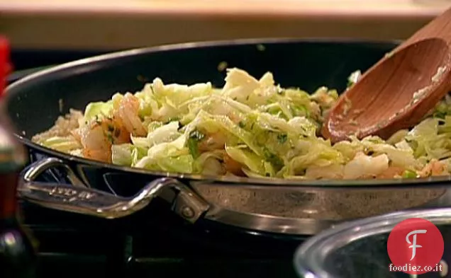Sesamo Gamberetti Riso fritto con cavolo