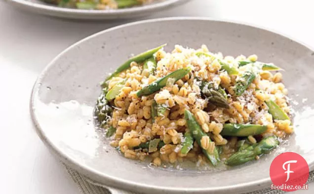 Risotto all'Orzo con Asparagi e Parmigiano