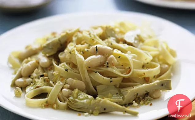 Fettuccine con Carciofi e Fagioli