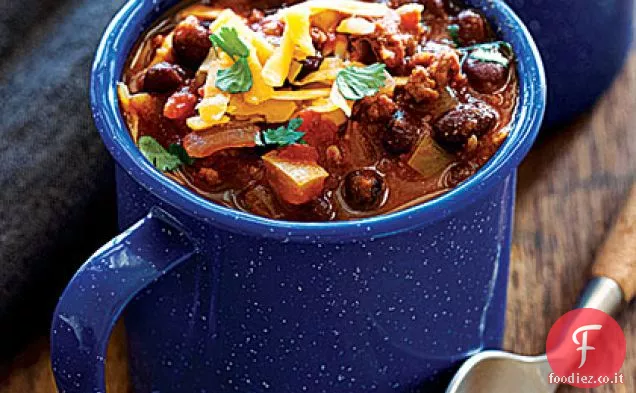 Chili di fagioli neri di tacchino