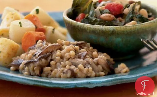Risotto d'Orzo ai funghi selvatici con Salvia