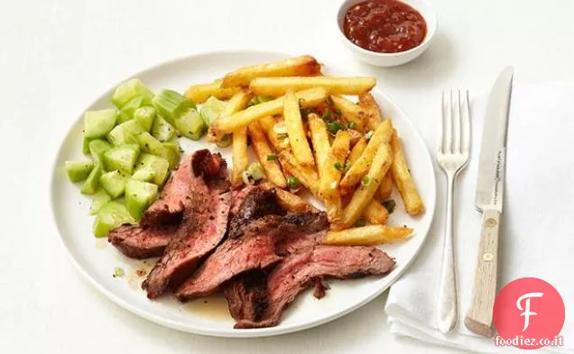Asiatico bistecca Frites