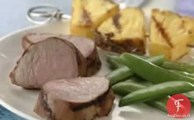 Filetto di maiale alla griglia asiatico con ananas