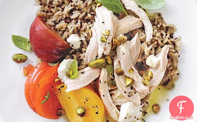 Insalata di pollo con Vinaigrette all'arancia e Pistacchio