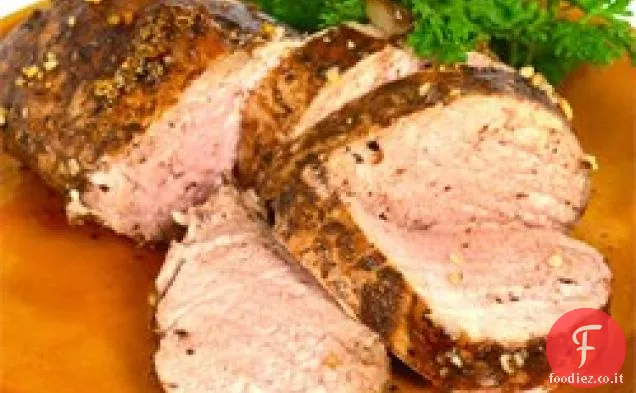 Lonza di maiale arrostita al balsamico