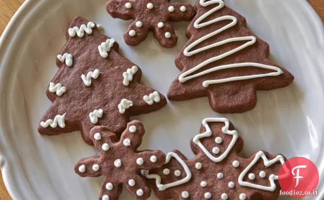 Ritagli di biscotti al cioccolato e zucchero