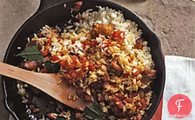 Riso Annatto con Salsiccia E Pomodoro