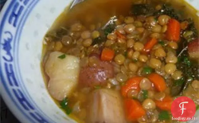 Zuppa di lenticchie rosse e patate di Ruth