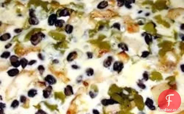 Pizza cremosa in bianco e nero