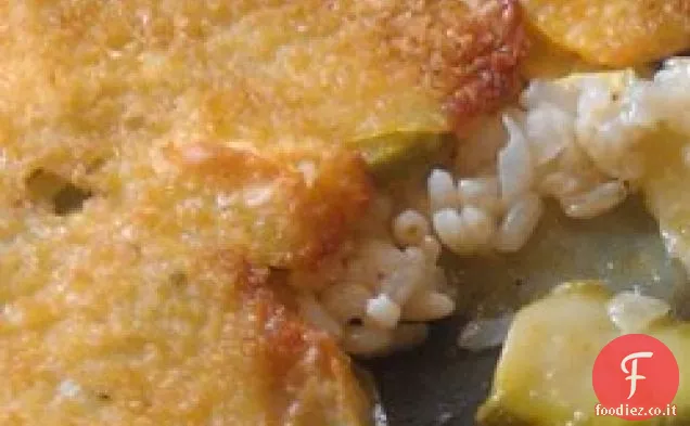 Patate, riso e zucchine cuocere