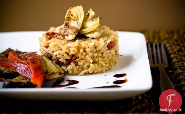 Risotto al Forno con Verdure Grigliate e Riduzione Balsamica