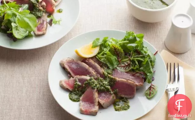 Tonno alla griglia con Pesto di Basilico