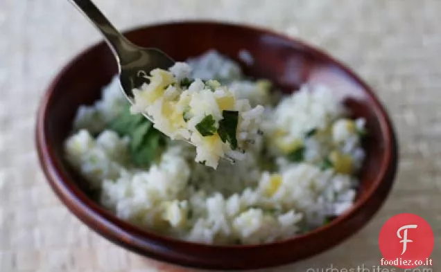 Lime-coriandolo riso con ananas