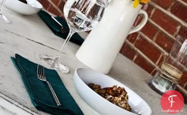 Risotto al formaggio di Capra affumicato con Funghi Sherry