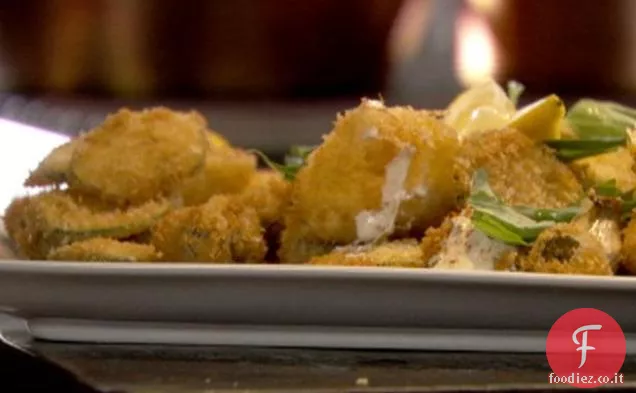 Mozzarella Fritta, Zucchine, Basilico e Olive Verdi