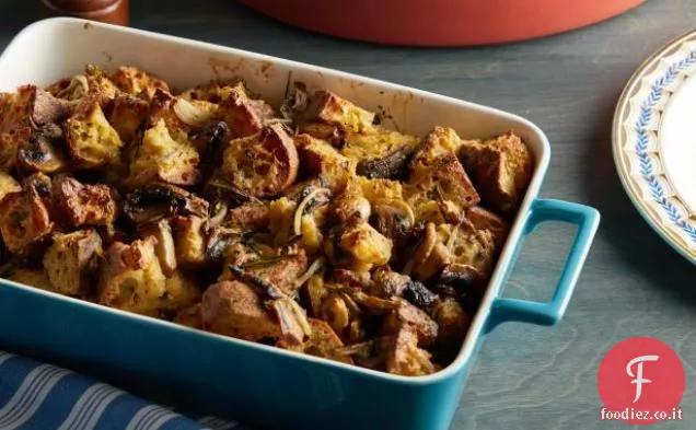 Budino di pane ai funghi selvatici