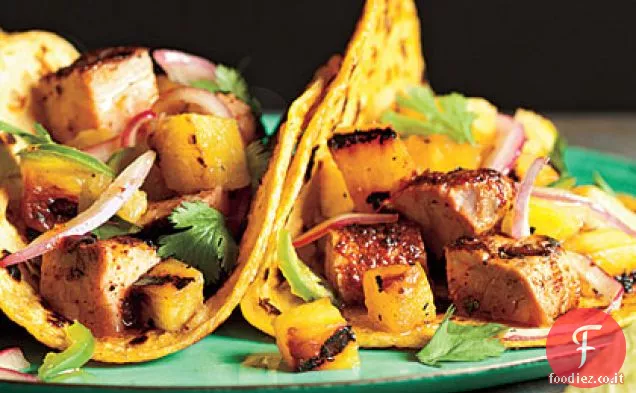Tacos Al Pastor con salsa di ananas alla griglia
