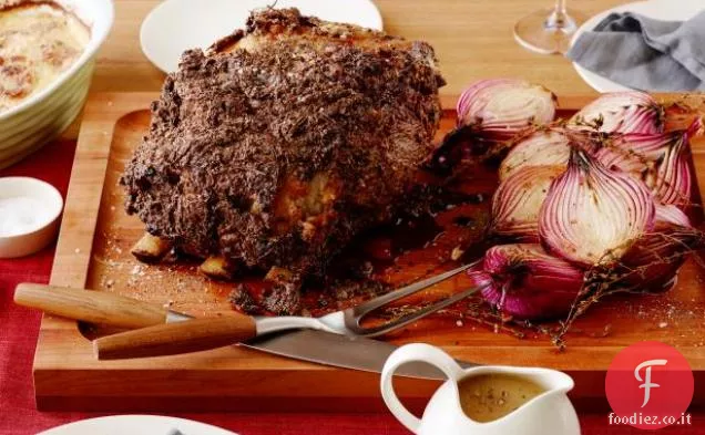 Costolette di manzo arrosto con crosta di rafano