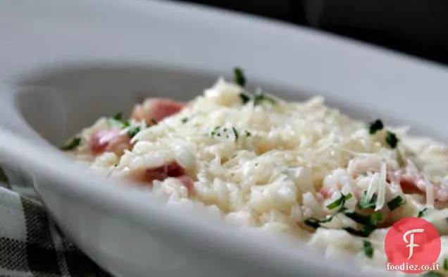 Risotto con pancetta e porri