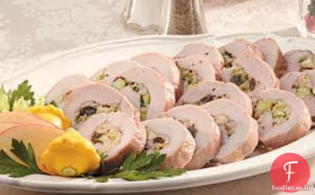 Arrosto di maiale ripieno di mele