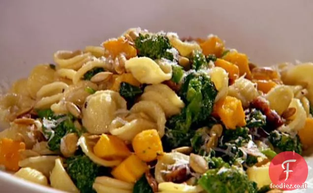 Orecchiette con Pancetta, Zucca e Broccoli Rabe