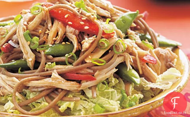 Pollo asiatico, Noodle, e Snap insalata di piselli