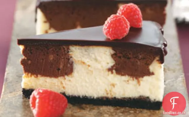 Cheesecake al cioccolato e lamponi