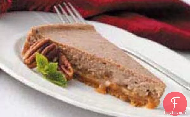 Cheesecake al cioccolato e caramello
