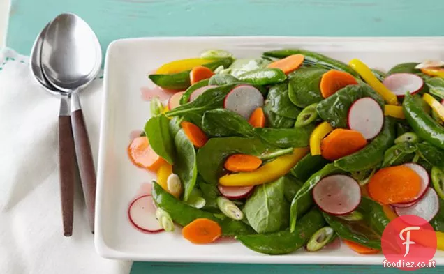 Insalata di piselli con spinaci e zucchero