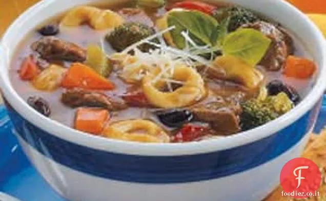 Zuppa di Tortellini di manzo e fagioli