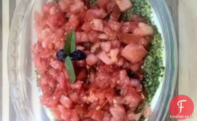 Salsa di formaggio di capra, pomodoro e pesto