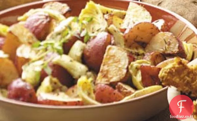Patate arrosto e carciofi