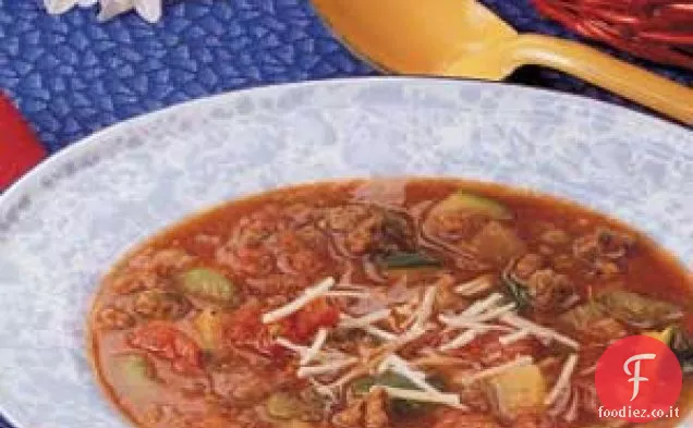 Zuppa di manzo di zucchine